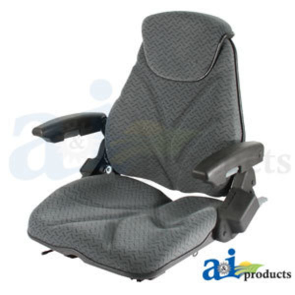 A & I Products Seat, F20 Series, Slide Track / Armrest / Headrest / Gray Cloth 22" x22" x14" A-F20ST155